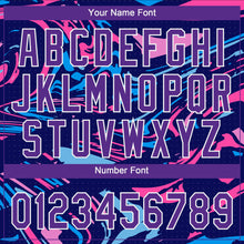 Charger l'image dans la galerie, Custom Figure Purple Navy-Pink 3D Pattern Two-Button Unisex Softball Jersey