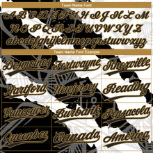 Charger l'image dans la galerie, Custom Graffiti Pattern Black-Old Gold 3D Two-Button Unisex Softball Jersey