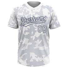 Charger l'image dans la galerie, Custom White White-Navy 3D Pattern Two-Button Unisex Softball Jersey