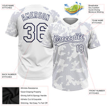 Charger l'image dans la galerie, Custom White White-Navy 3D Pattern Two-Button Unisex Softball Jersey