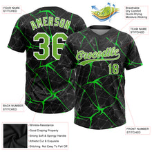 Загрузить изображение в средство просмотра галереи, Custom Black Neon Green-Kelly Green 3D Pattern Two-Button Unisex Softball Jersey