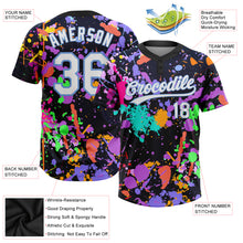 Charger l'image dans la galerie, Custom Graffiti Pattern White-Light Blue 3D Two-Button Unisex Softball Jersey