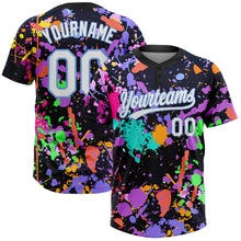 Charger l'image dans la galerie, Custom Graffiti Pattern White-Light Blue 3D Two-Button Unisex Softball Jersey