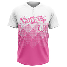 Charger l'image dans la galerie, Custom Pink White 3D Pattern Gradient Square Shapes Two-Button Unisex Softball Jersey