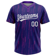 Charger l'image dans la galerie, Custom Purple White 3D Pattern Two-Button Unisex Softball Jersey