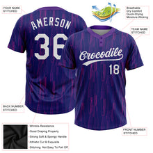 Charger l'image dans la galerie, Custom Purple White 3D Pattern Two-Button Unisex Softball Jersey