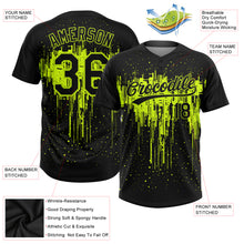 Загрузить изображение в средство просмотра галереи, Custom Black Black-Neon Green 3D Pattern Two-Button Unisex Softball Jersey
