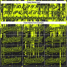 Загрузить изображение в средство просмотра галереи, Custom Black Black-Neon Green 3D Pattern Two-Button Unisex Softball Jersey