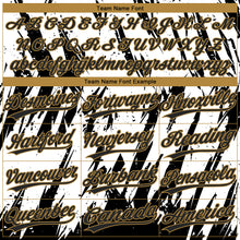 Charger l'image dans la galerie, Custom White Black-Old Gold 3D Pattern Two-Button Unisex Softball Jersey