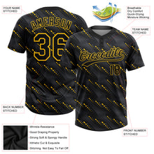 Загрузить изображение в средство просмотра галереи, Custom Black Black-Gold 3D Pattern Two-Button Unisex Softball Jersey