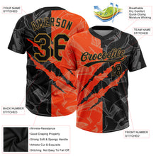 Charger l'image dans la galerie, Custom Graffiti Pattern Black-Old Gold 3D Two-Button Unisex Softball Jersey