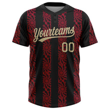 Загрузить изображение в средство просмотра галереи, Custom Black Vegas Gold-Red 3D Pattern Two-Button Unisex Softball Jersey