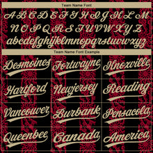 Загрузить изображение в средство просмотра галереи, Custom Black Vegas Gold-Red 3D Pattern Two-Button Unisex Softball Jersey