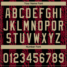 Загрузить изображение в средство просмотра галереи, Custom Black Vegas Gold-Red 3D Pattern Two-Button Unisex Softball Jersey