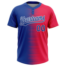 Charger l'image dans la galerie, Custom Red Royal-White 3D Pattern Two-Button Unisex Softball Jersey