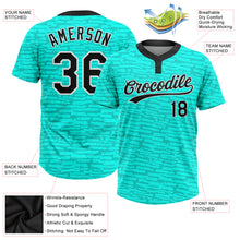 Загрузить изображение в средство просмотра галереи, Custom Teal Black-White 3D Pattern Two-Button Unisex Softball Jersey