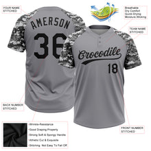 Загрузить изображение в средство просмотра галереи, Custom Gray Black-Camo 3D Pattern Two-Button Unisex Softball Jersey