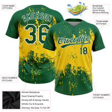 Charger l'image dans la galerie, Custom Gold Green-White 3D Pattern Two-Button Unisex Softball Jersey