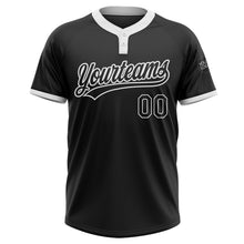 Загрузить изображение в средство просмотра галереи, Custom Black Black-White Two-Button Unisex Softball Jersey