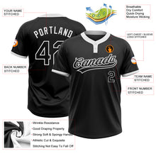 Загрузить изображение в средство просмотра галереи, Custom Black Black-White Two-Button Unisex Softball Jersey