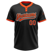 Загрузить изображение в средство просмотра галереи, Custom Black Orange-White Two-Button Unisex Softball Jersey