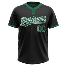 Загрузить изображение в средство просмотра галереи, Custom Black Kelly Green-White Two-Button Unisex Softball Jersey