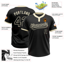 Загрузить изображение в средство просмотра галереи, Custom Black Black-Cream Two-Button Unisex Softball Jersey
