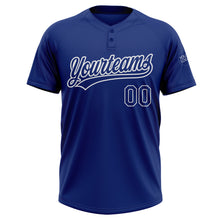 Charger l'image dans la galerie, Custom Royal Royal-White Two-Button Unisex Softball Jersey