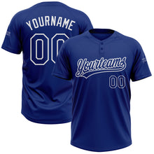 Charger l'image dans la galerie, Custom Royal Royal-White Two-Button Unisex Softball Jersey