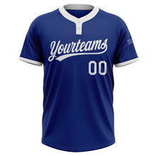 Charger l'image dans la galerie, Custom Royal White Two-Button Unisex Softball Jersey
