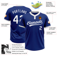 Charger l'image dans la galerie, Custom Royal White Two-Button Unisex Softball Jersey