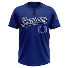 Charger l'image dans la galerie, Custom Royal Navy-White Two-Button Unisex Softball Jersey