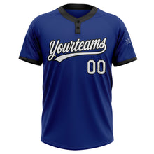 Charger l'image dans la galerie, Custom Royal White-Black Two-Button Unisex Softball Jersey