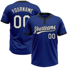 Charger l'image dans la galerie, Custom Royal White-Black Two-Button Unisex Softball Jersey