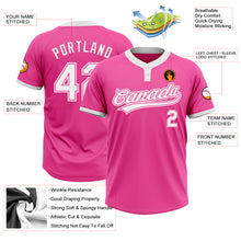 Charger l'image dans la galerie, Custom Pink White Two-Button Unisex Softball Jersey