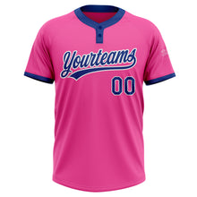 Charger l'image dans la galerie, Custom Pink Royal-White Two-Button Unisex Softball Jersey