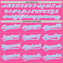Charger l'image dans la galerie, Custom Pink Light Blue-White Two-Button Unisex Softball Jersey