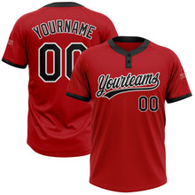 Charger l'image dans la galerie, Custom Red Black-White Two-Button Unisex Softball Jersey
