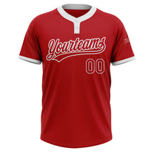 Charger l'image dans la galerie, Custom Red Red-White Two-Button Unisex Softball Jersey