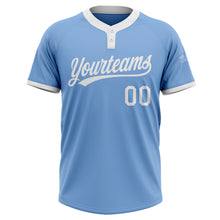Load image into Gallery viewer, Custom Light Blue White Two-Button Unisex Softball Jersey