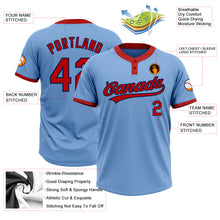Charger l'image dans la galerie, Custom Light Blue Red-Navy Two-Button Unisex Softball Jersey