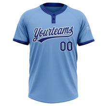 Загрузить изображение в средство просмотра галереи, Custom Light Blue Royal-White Two-Button Unisex Softball Jersey