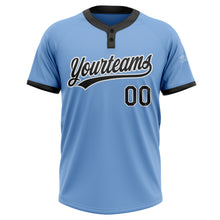 Загрузить изображение в средство просмотра галереи, Custom Light Blue Black-White Two-Button Unisex Softball Jersey