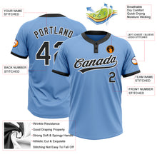 Загрузить изображение в средство просмотра галереи, Custom Light Blue Black-White Two-Button Unisex Softball Jersey
