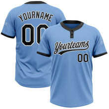 Загрузить изображение в средство просмотра галереи, Custom Light Blue Black-White Two-Button Unisex Softball Jersey