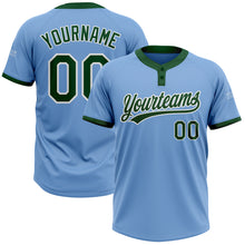 Загрузить изображение в средство просмотра галереи, Custom Light Blue Green-White Two-Button Unisex Softball Jersey