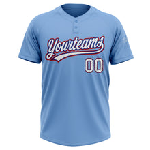 Загрузить изображение в средство просмотра галереи, Custom Light Blue White Royal-Red Two-Button Unisex Softball Jersey
