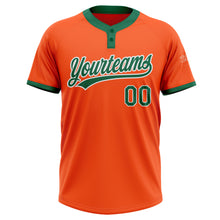 Charger l'image dans la galerie, Custom Orange Kelly Green-White Two-Button Unisex Softball Jersey