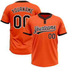 Charger l'image dans la galerie, Custom Orange Brown-White Two-Button Unisex Softball Jersey