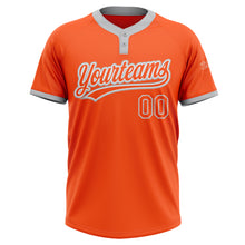 Charger l'image dans la galerie, Custom Orange Orange-Gray Two-Button Unisex Softball Jersey
